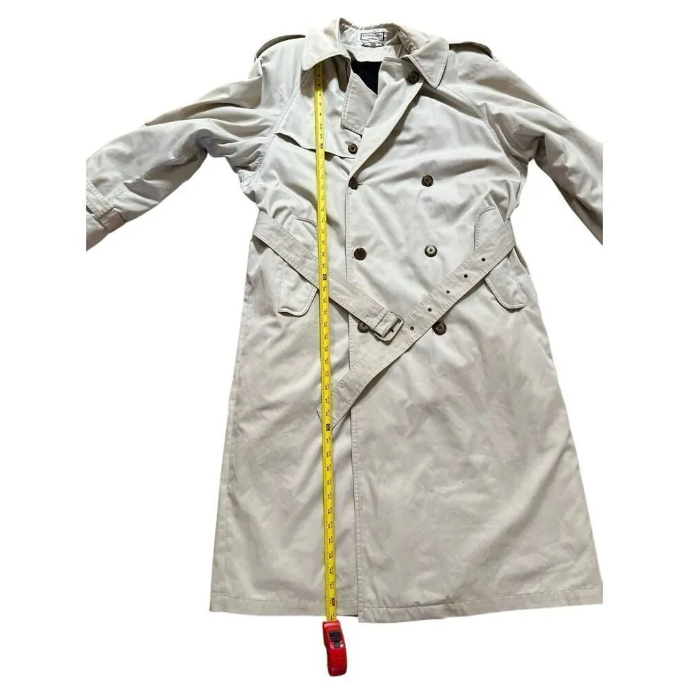 Vintage Yves Saint Laurent Pour Homme Tan Double Breast Lined Trench Coat 40/50